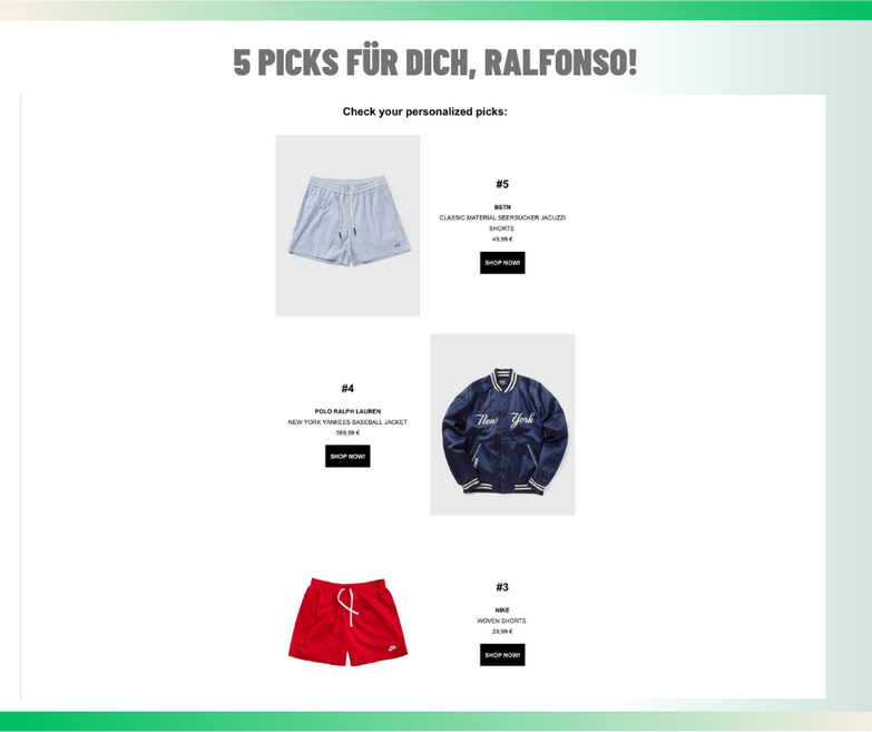 Hyperpersonalisierung mit 5 personalisierten Produktvorschlägen
