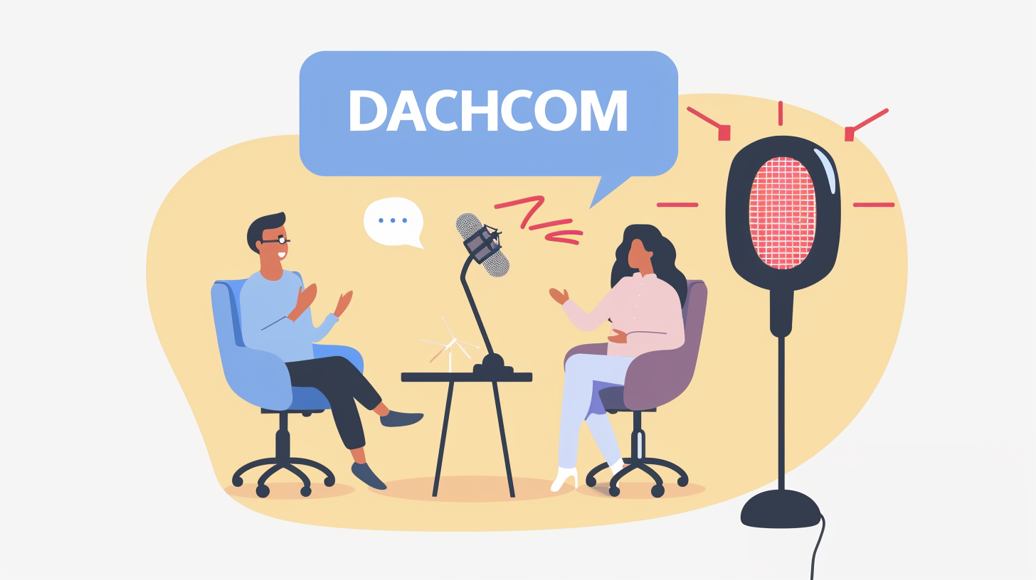 Flat Illustration DACHCOM Podcast Business Podcast