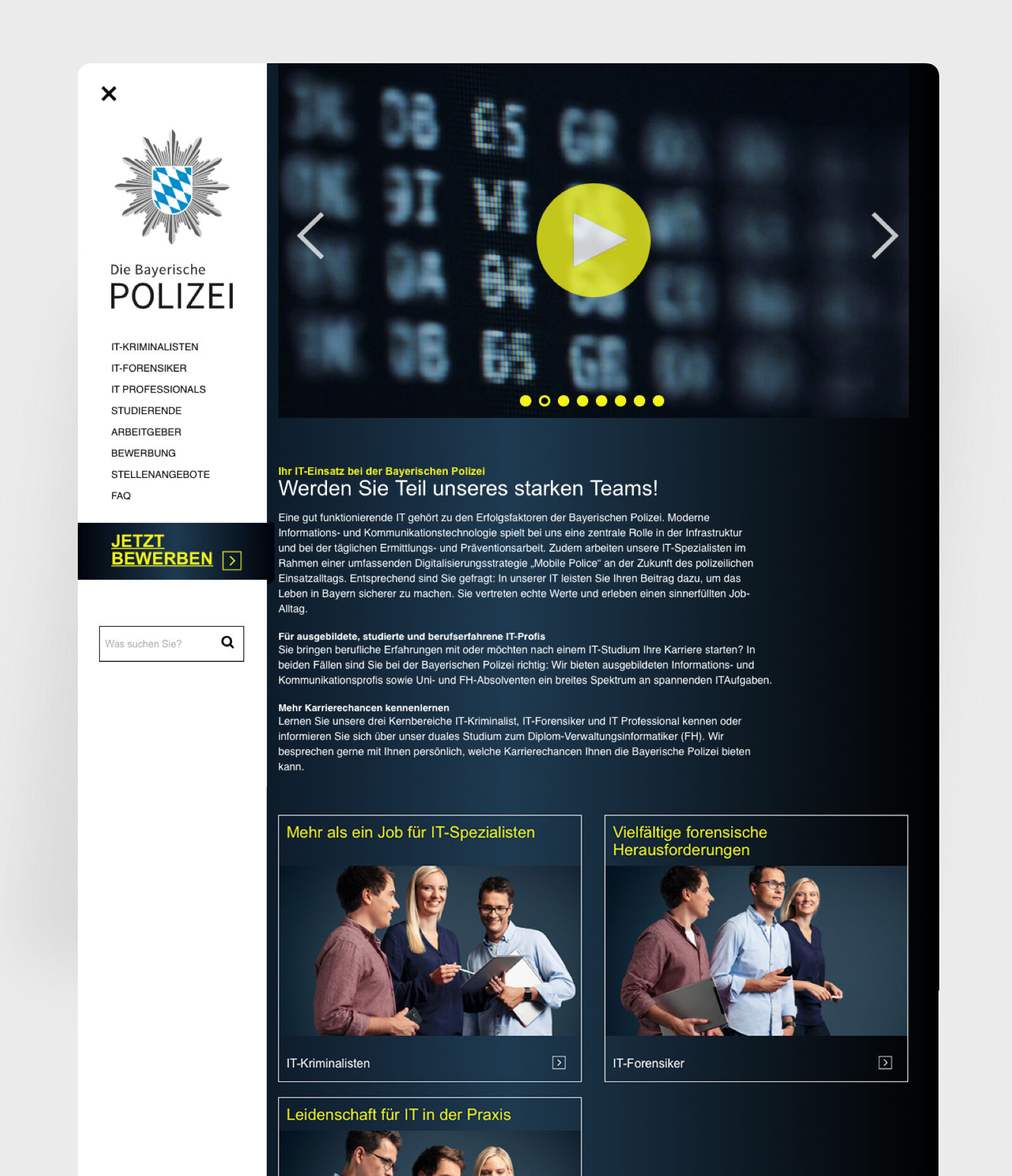 Bayrische Polizei LUK - Webseite Ipad
