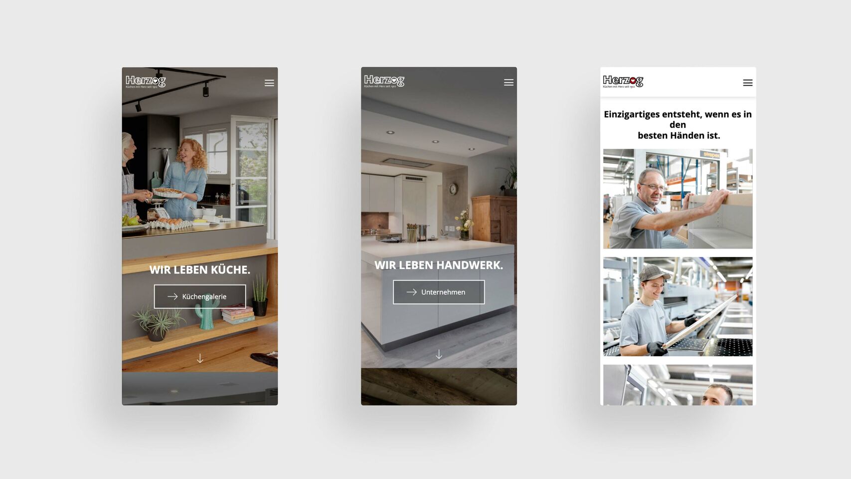 Herzog Küchen - Webseite mobile