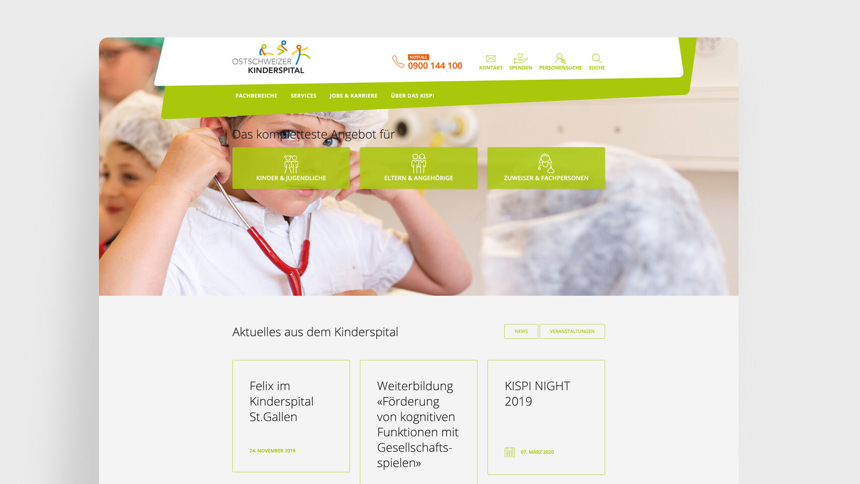 Ostschweizer Kinderspital - Webseite