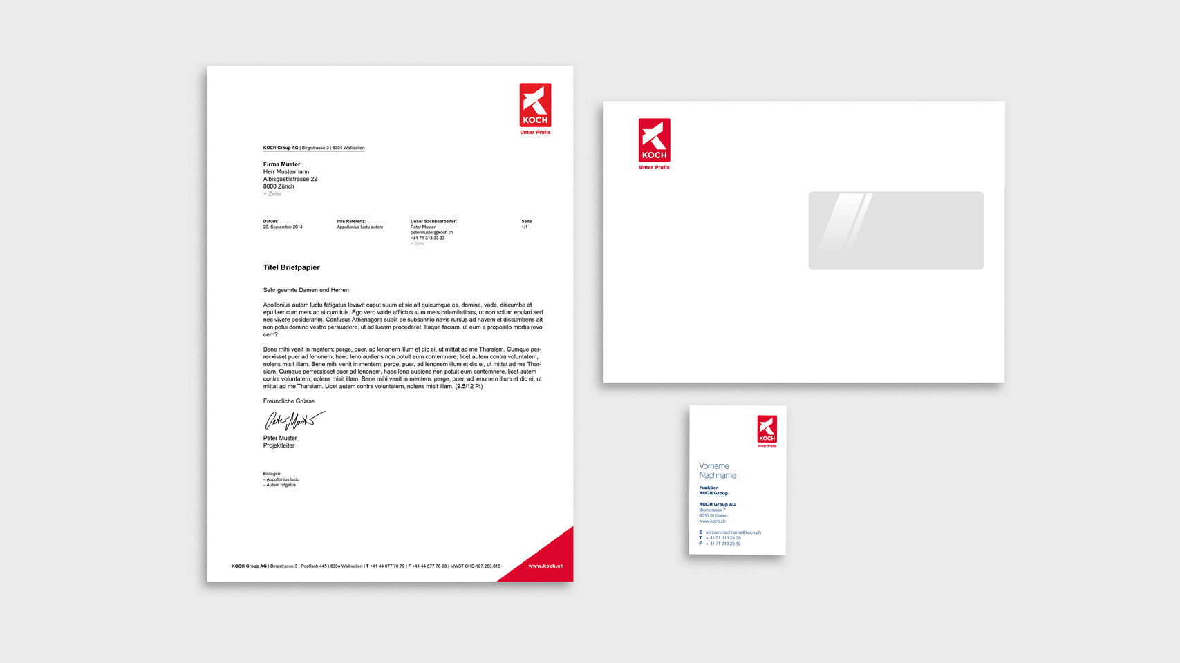 Koch Group – Branding – Briefschaften