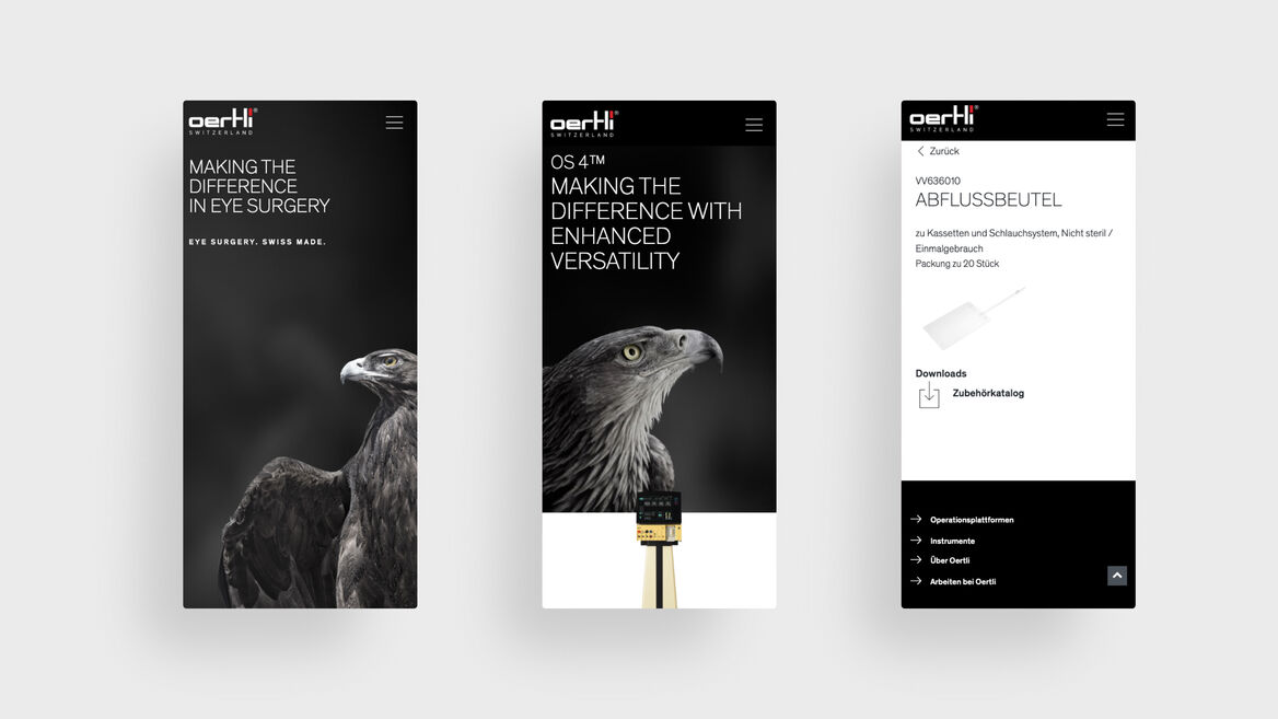 Oertli - Webseite mobile