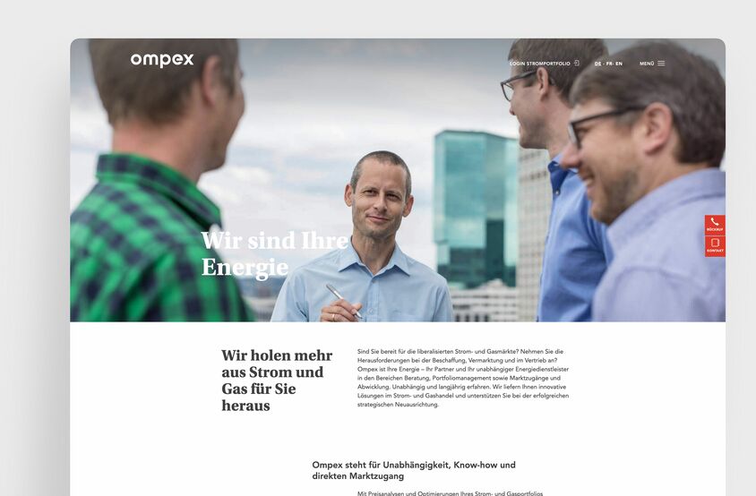 Ompex - Webseite