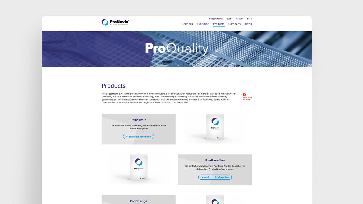 Pronovia - Webseite