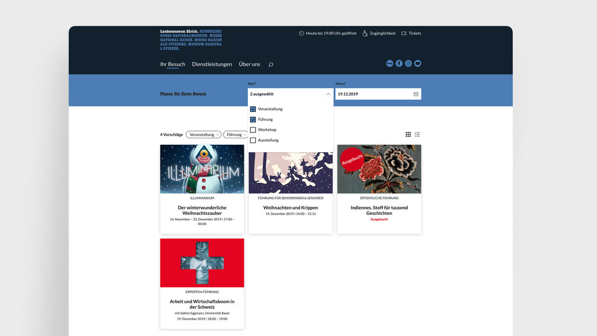 Schweizer Nationalmuseum - Webseite