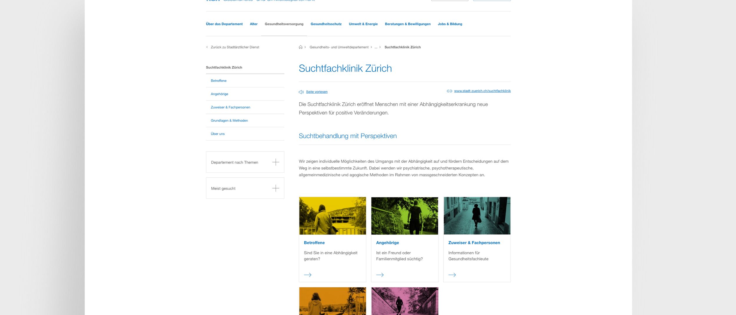 Suchtfachklinik - Webseite