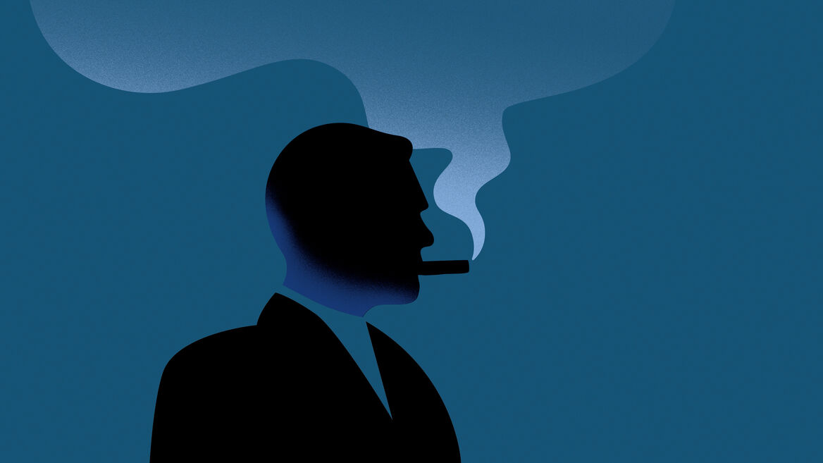 Wellauer – Silhouette eines rauchenden Mannes
