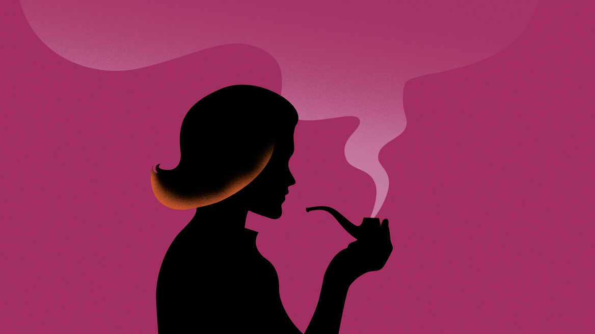 Wellauer – Silhouette einer Frau mit Pfeife