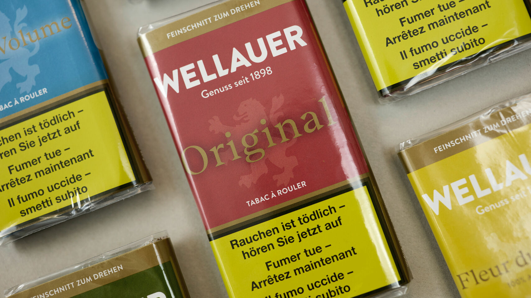 Wellauer – Übersicht verschiedener Tabaksorten im Beutel