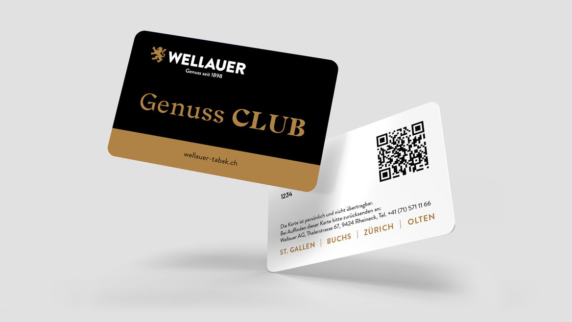 Wellauer – Vorder- und Rückseite der Genuss-Club-Karte