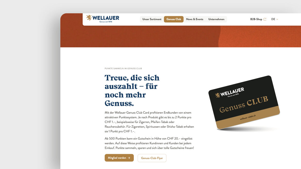 Wellauer – Webseite zum Genuss Club