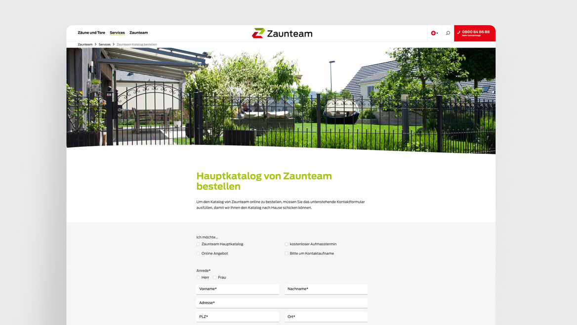 Zaunteam Franchise AG – Katalog bestellen Franchise Website