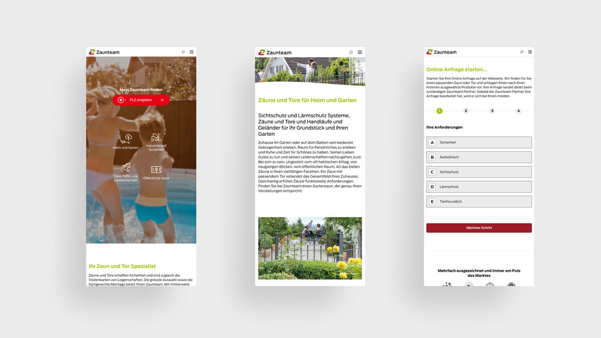 Zaunteam Franchise AG – Mobile Ansicht Franchise Website