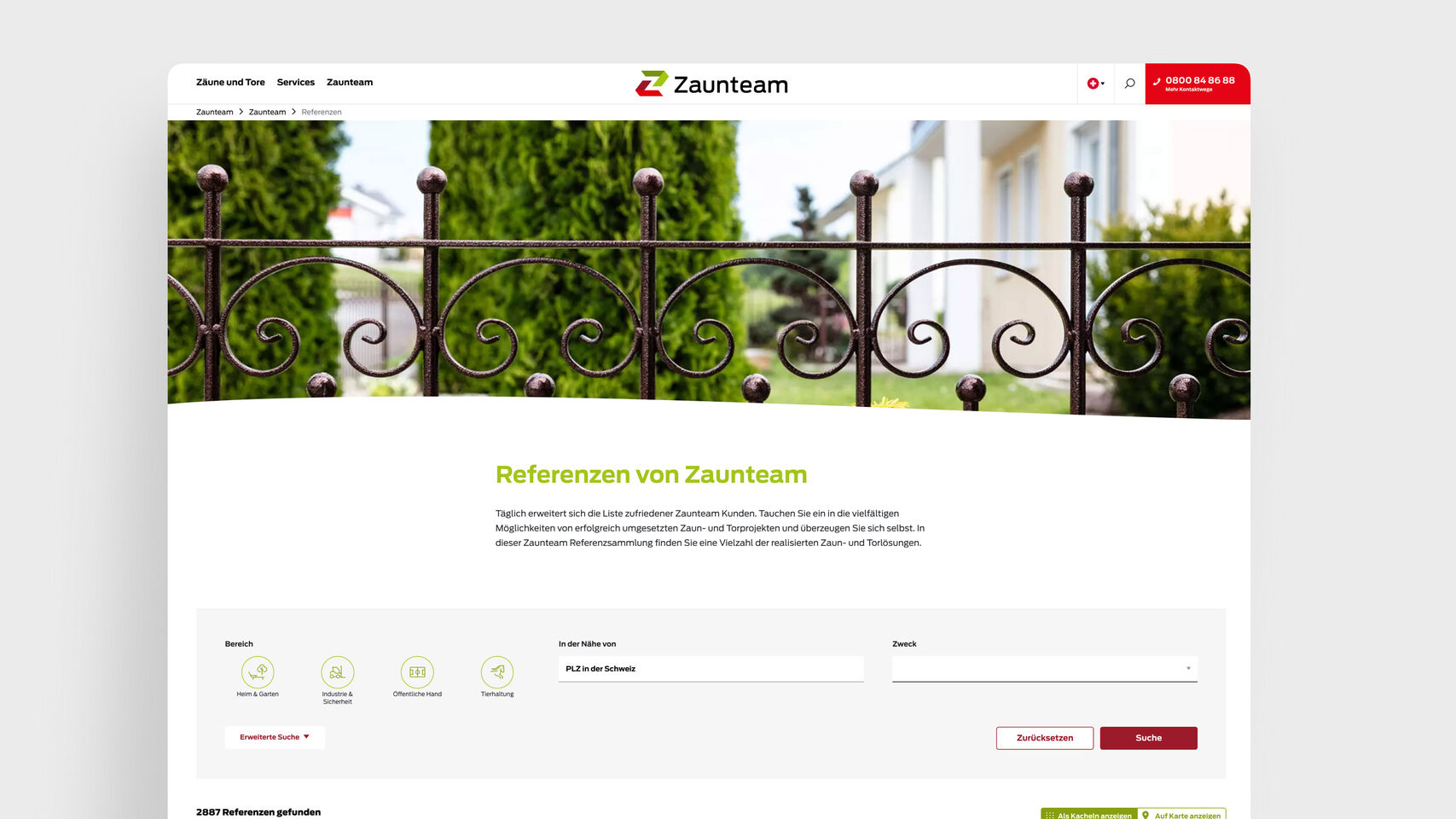 Zaunteam Franchise AG – Referenzen Franchise Website