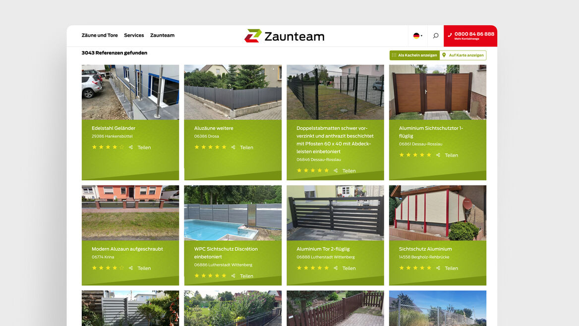 Zaunteam Franchise AG – Referenzen Franchise Website